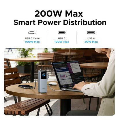UGREEN Nexode Pro 25000mAh 200W Power Bank w/ Dual Built-In Retractable USB-C Cables | PB728