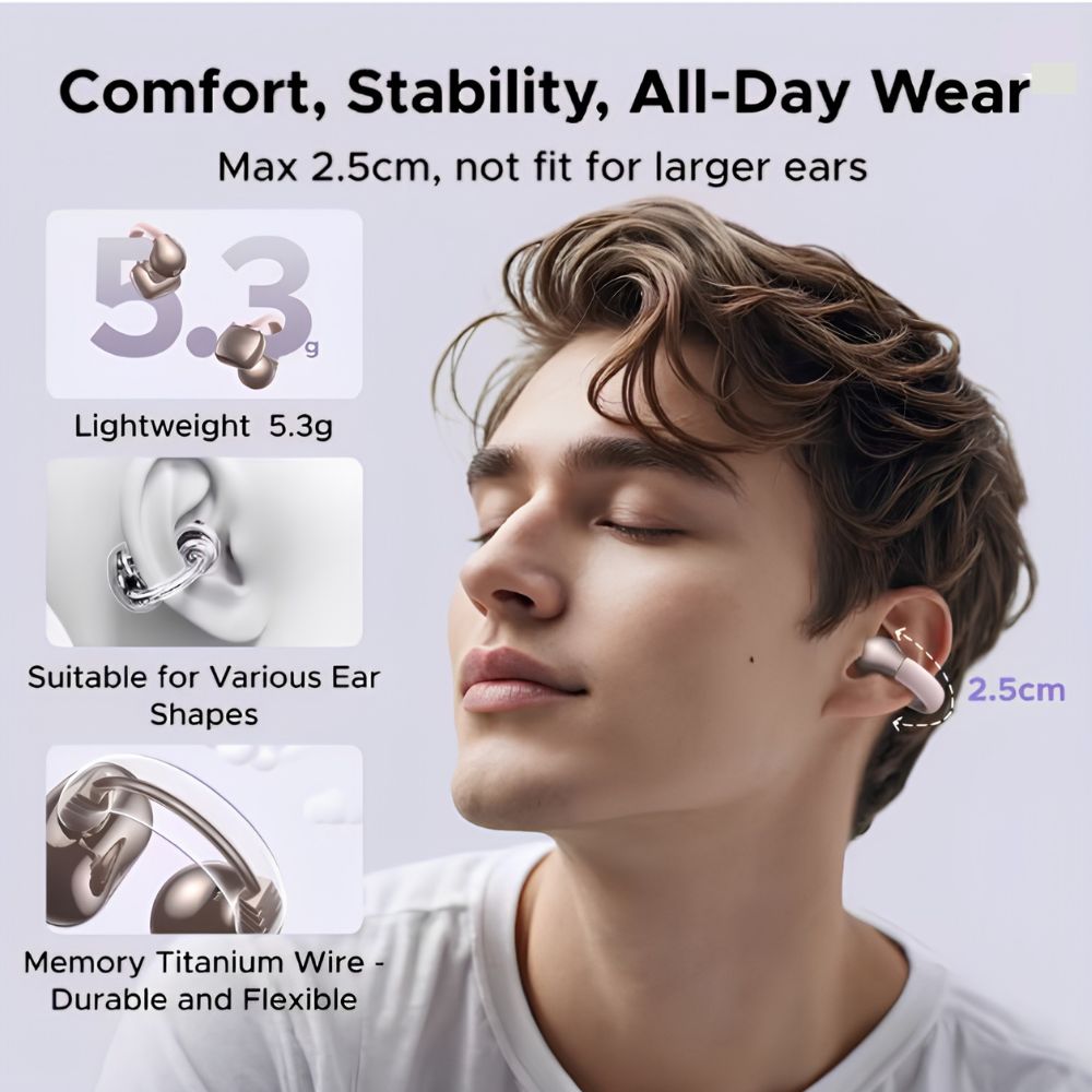 UGREEN HiTune S3 Open-Ear Clip Wireless Earbuds with Bluetooth 5.4 AI ENC 30H IPX5 USB-C | WS209