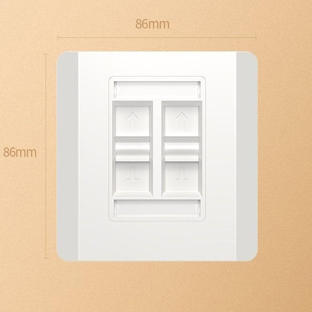 UGREEN 4 Port Network and Telephone Wall Plate LAN / RJ45 / RJ11 Female to Female Keystone Wall Coupler Plate | 80443