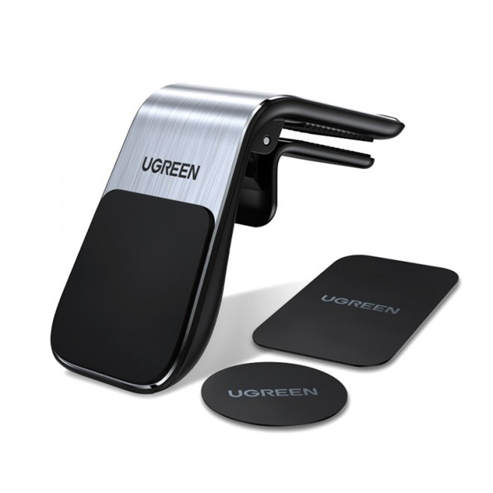 UGREEN Universal Auto-Locking Magnetic Air Vent Car Phone Holder with 2 Adhesive Metal Plates | 80712B