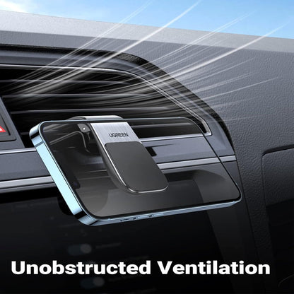 [CLEARANCE] UGREEB Universal Auto-Locking Magnetic Air Vent Car Phone Holder with 2 Adhesive Metal Plates | 80712B
