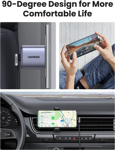 [CLEARANCE] UGREEN 3 Meters USB-C 2.0 to USB-C Right Angle Fast Charging Nylon Braided Cable 60W PD 20V/3A with 480Mbps Data Transfer | 80714