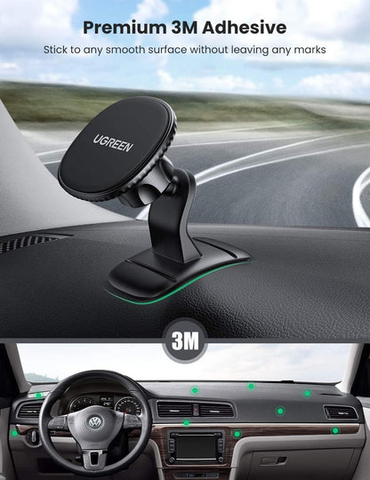 UGREEN Magnetic Mobile Phone Holder for Car Dashboard with 360° Rotating Angle and Strong Curved Adhesive Mount for iPhone 15 14 13 12 Pro Max MagSafe Samsung Galaxy S23 S22 S21 Huawei P50 P40 and Other Smartphones
