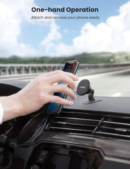 UGREEN Magnetic Mobile Phone Holder for Car Dashboard with 360° Rotating Angle and Strong Curved Adhesive Mount for iPhone 15 14 13 12 Pro Max MagSafe Samsung Galaxy S23 S22 S21 Huawei P50 P40 and Other Smartphones