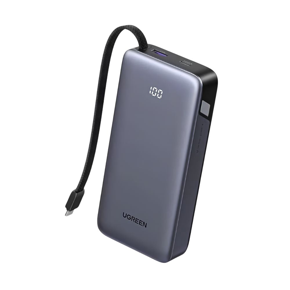 UGREEN Nexode 20000mAh 67W Fast Charging Power Bank Built-In USB-C Cable LED Battery Indicator Display - PB550 | 85166B