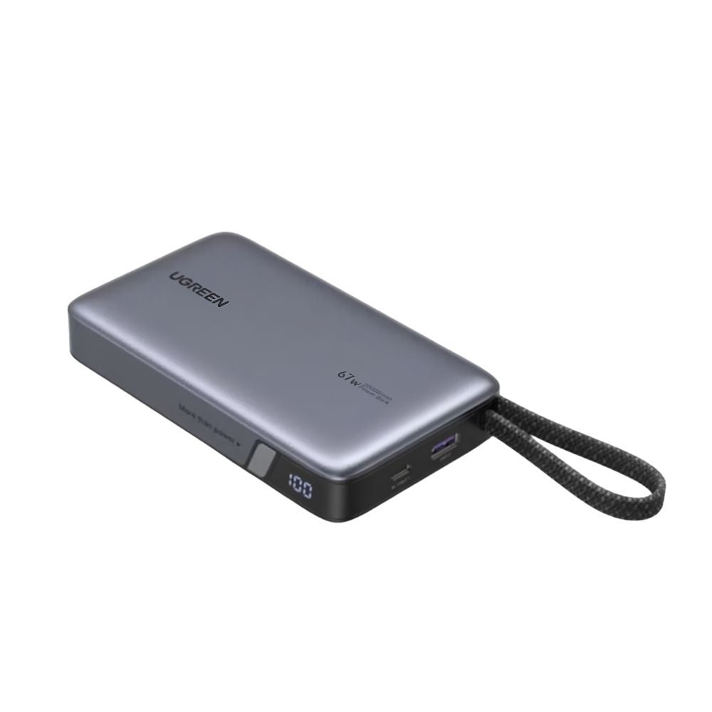 UGREEN Nexode 20000mAh 67W Fast Charging Power Bank Built-In USB-C Cable LED Battery Indicator Display - PB550 | 85166B