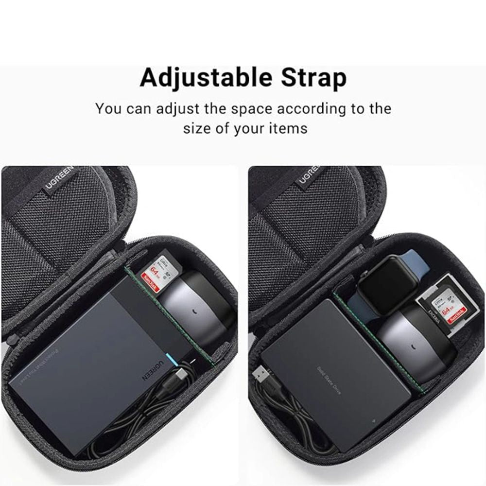 UGREEN EVA Hard Shell Travel Organizer (Large) with Double Zipper, Wear Resistant for Camera Accessories and Other Electronics | 85223