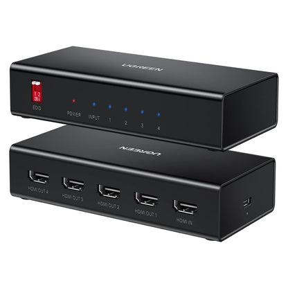 UGREEN 1 Input to 4 Output 4K HDMI 2.0 Splitter 1X4 (Plug & Play) with EDID Support - Compatible with Apple TV, SkyBox, Xbox, PS5/4, HD TV, Monitor, Projector | Audio & Video Components | 90514
