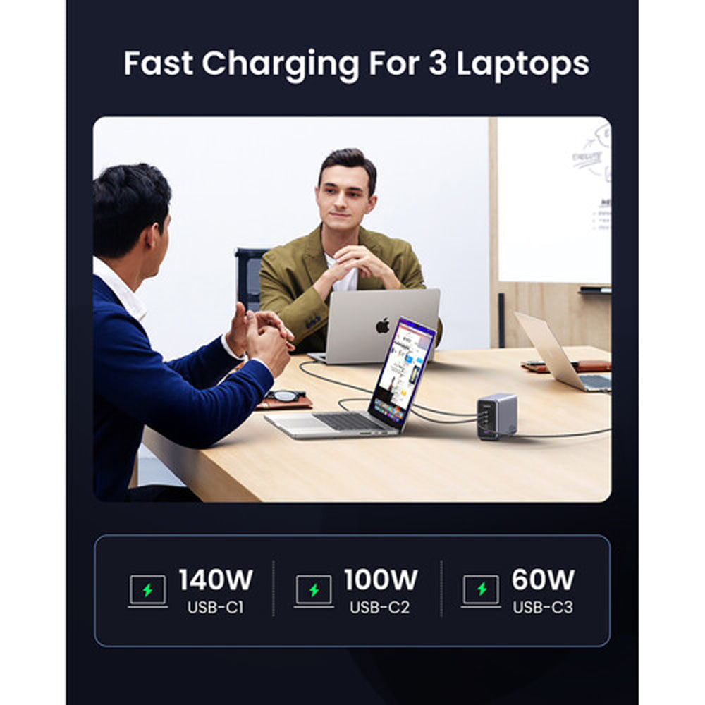 Ugreen Nexode 300W 5-Port PD 3.1 GaN Fast Charging Desktop Charger with USB Type-C Connectivity and 8 Layer Device Security and Protection for Laptop Smartphone | CD333 90872