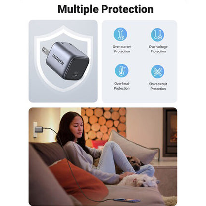 UGREEN Nexode 30W USB C Mini GaN Charger - Fast Charging Wall Adapter for iPhone Pro Max, iPad Air Mini Pro, Huawei, Samsung Galaxy Plus Ultra, Google Pixel, Android Smartphone, Tablet | 15329