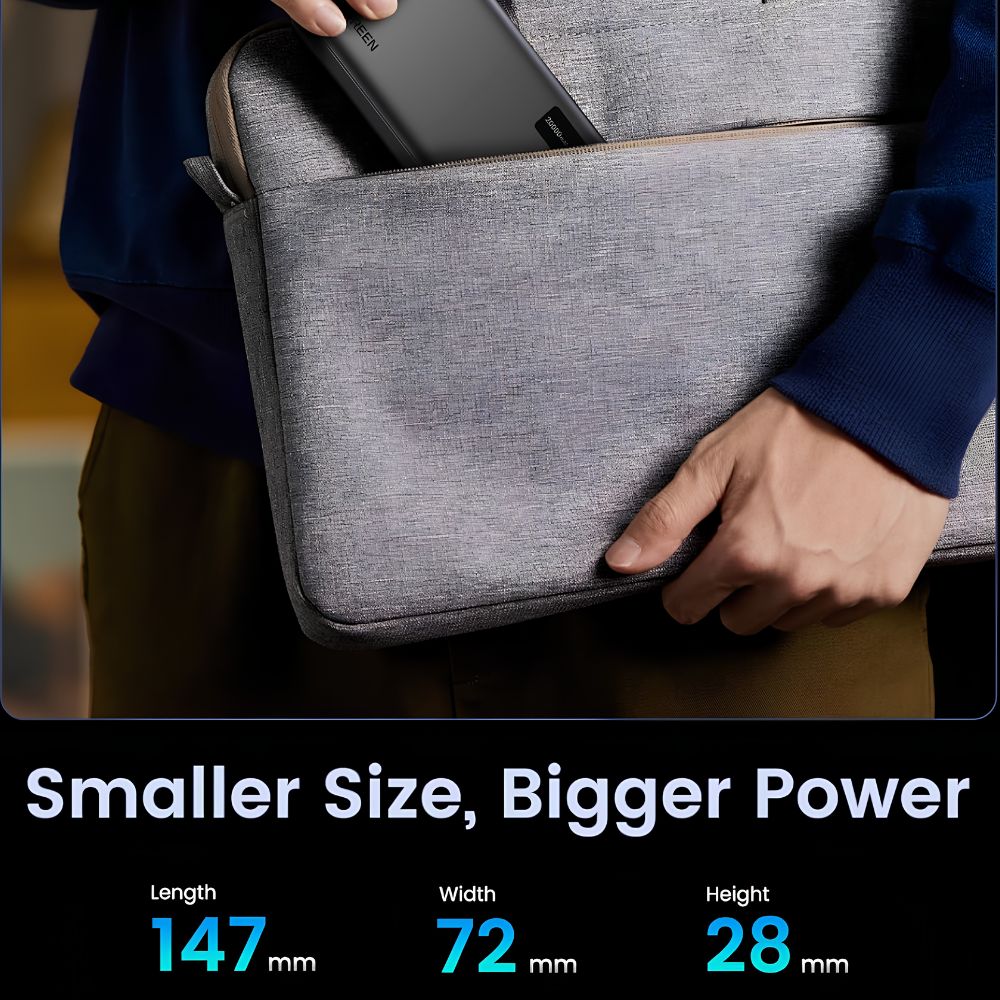 UGREEN 20000mAh Power Bank w/ 20W USB-C PD, 22.5W Fast Charging, LED Display | PB312 (95424B)