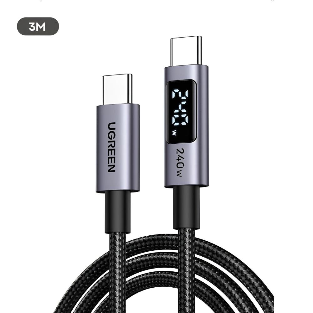 UGREEN 1 Meter / 3 Meters USB-C to USB-C PD 3.1 Fast Charging Cable w/ Smart LED Display 240W 480Mbps | L530