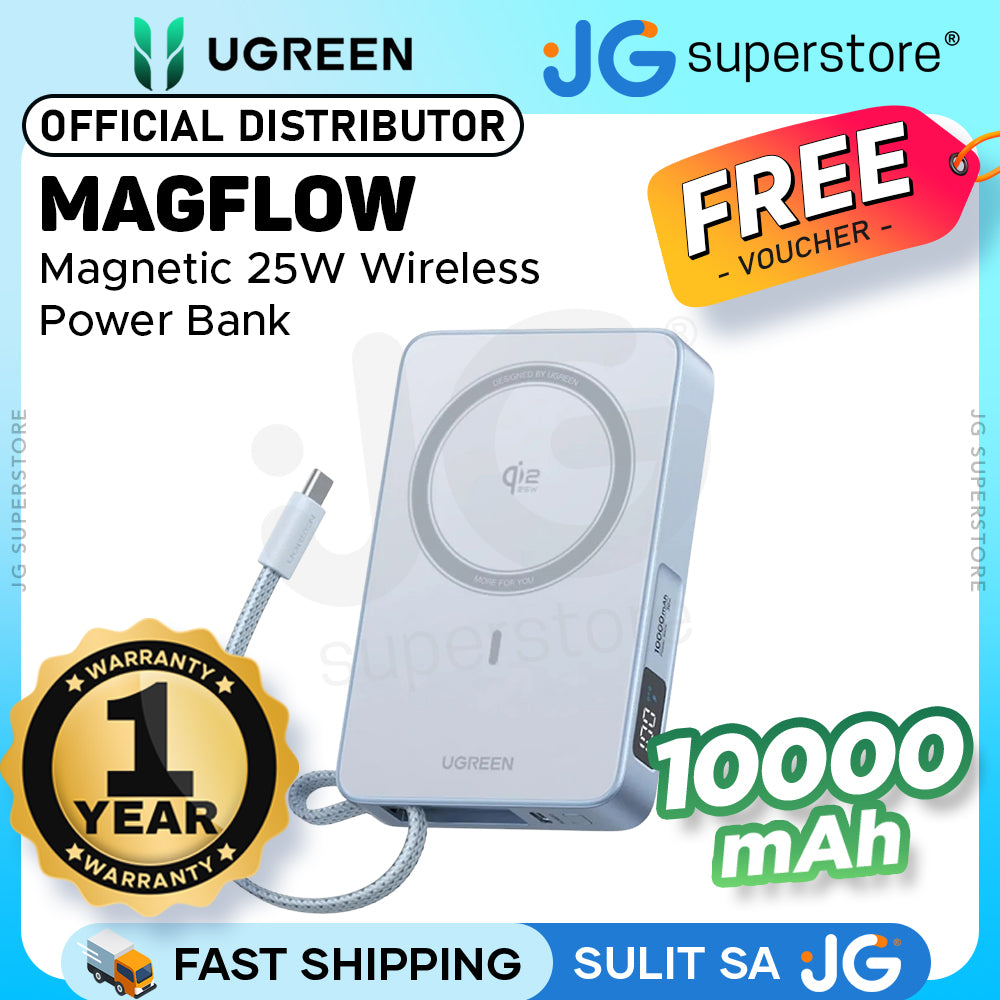 UGREEN MagFlow 10000mAh Magnetic Wireless MagSafe Power Bank