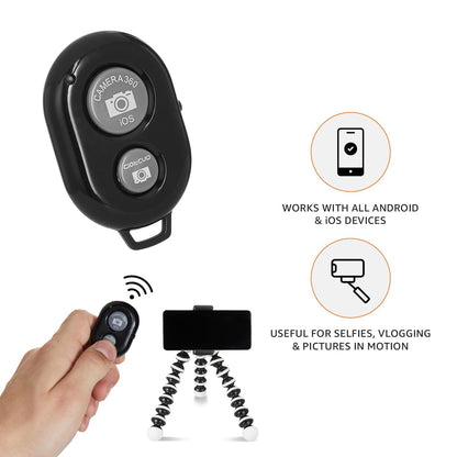 Ulanzi P1 Wireless Shutter Bluetooth Remote Control with 10m Max Range for Smartphone Camera Selfie Stick