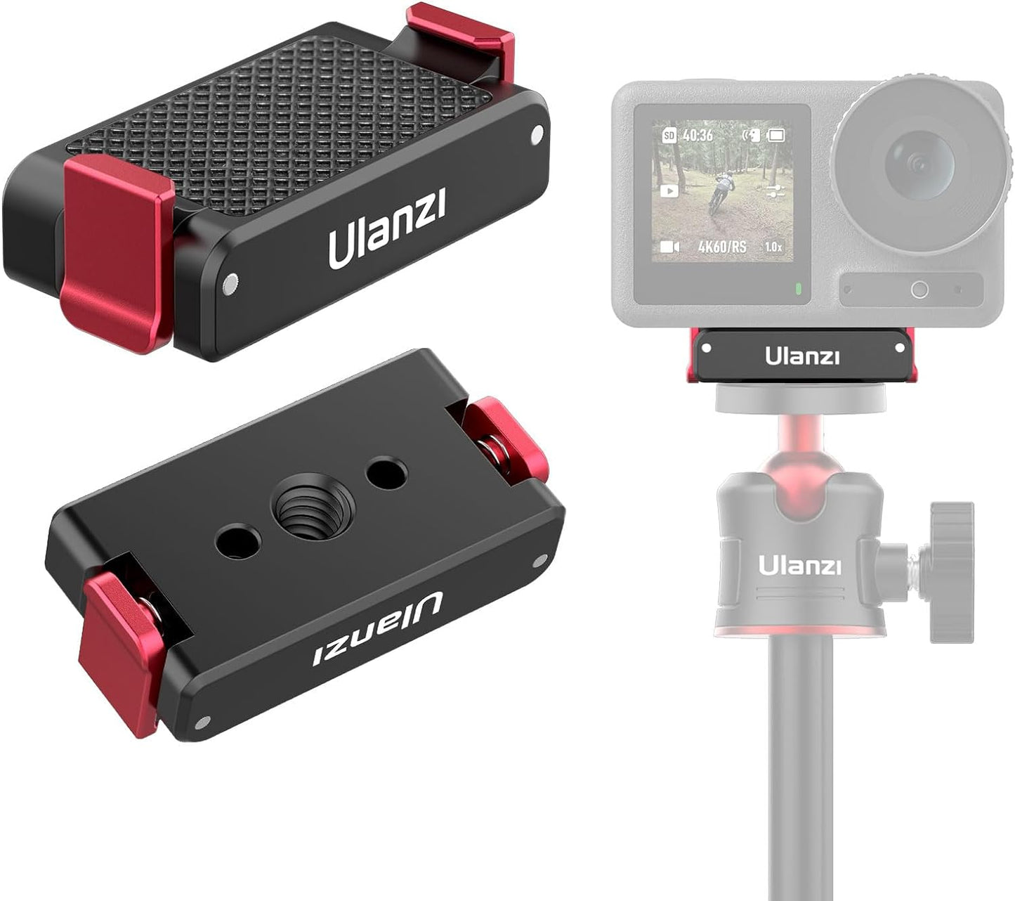 [CLEARANCE] Ulanzi OA-12 Magnetic 1/4'' Base Adapter Tripod Head for DJI Osmo Action 2 Camera with ARRI Positioning Hole