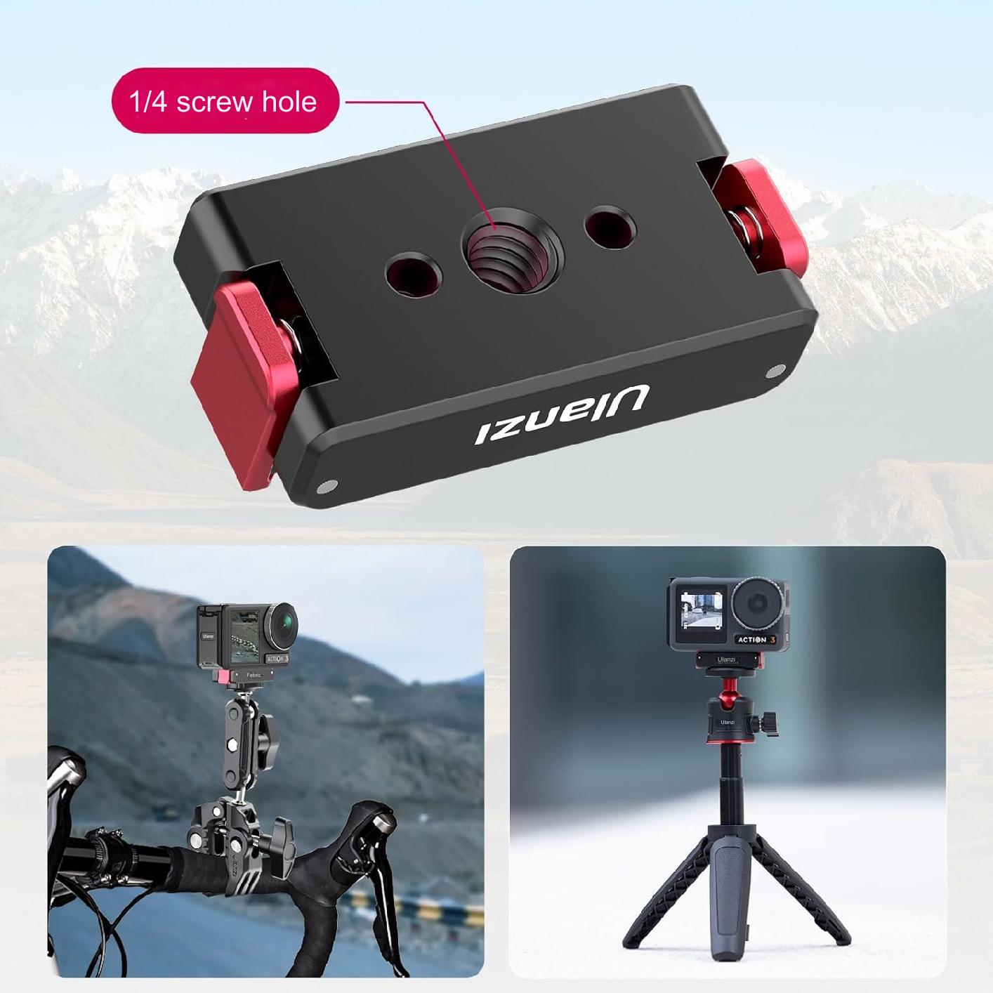 [CLEARANCE] Ulanzi OA-12 Magnetic 1/4'' Base Adapter Tripod Head for DJI Osmo Action 2 Camera with ARRI Positioning Hole