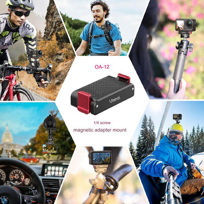 [CLEARANCE] Ulanzi OA-12 Magnetic 1/4'' Base Adapter Tripod Head for DJI Osmo Action 2 Camera with ARRI Positioning Hole