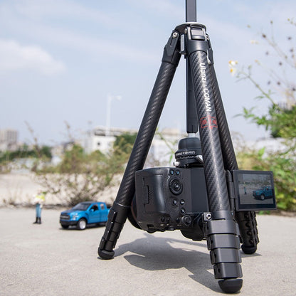 Ulanzi & Coman Zero F38 Carbon Fiber 5-Section Travel Tripod w/ Leg Angle Adjustment, Built-In Ballhead w/ Quick Release Plate, Center Column w/ Arca Swiss Head, 18Kg Max Load Capacity, 1.59M Max Height for Camera Photo and Video | 3131