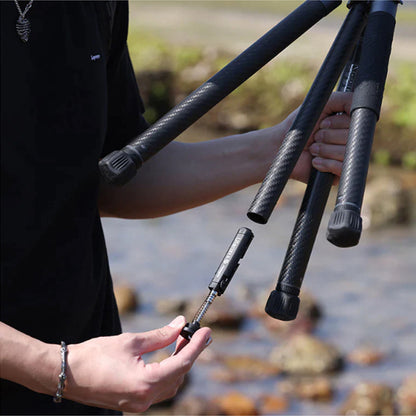 Ulanzi F38 X-AirCross Quick Release Video Travel Tripod Carbon Fiber Lightweight with 1.5m Max. Height, Built-in Phone Holder, Low Angle Shooting, Built-in 360 Degree Panoramic Ball Head, 10kg Max. Payload, Bowl Base