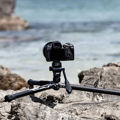 Ulanzi F38 X-AirCross Quick Release Video Travel Tripod Carbon Fiber Lightweight with 1.5m Max. Height, Built-in Phone Holder, Low Angle Shooting, Built-in 360 Degree Panoramic Ball Head, 10kg Max. Payload, Bowl Base