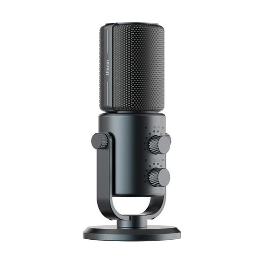 Ulanzi YV005 RGB Noise Cancelling Condenser Microphone with Cardioid Polar Pattern, Gain Control Knobs, Monitor Headphone Port, and USB Type-C Interface for Gaming, Voice Recording, Podcasting, Conferencing, and Live Streaming | DCM-05