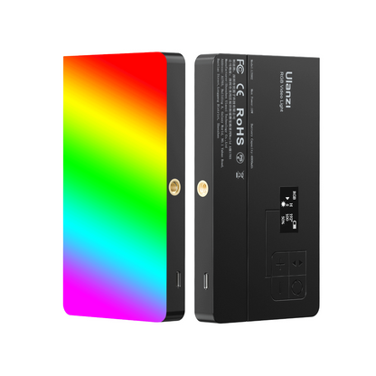 Ulanzi LT002 7" RGB LED Video Light 2500K-9000K Pocket Fill Light with 120 Degree Lighting Angle, 10W 4000mAh Battery Capacity, Scene Light Effects, 1.5m Type C Power Cable, Soft Light Hood, Honeycomb Cover & Magnetic Patch B01002