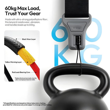 Ulanzi CSS1 U-Snap Camera Strap 3.8cm Wide, Quick-Release, 108-140cm, 60kg Load for DSLR & MILC