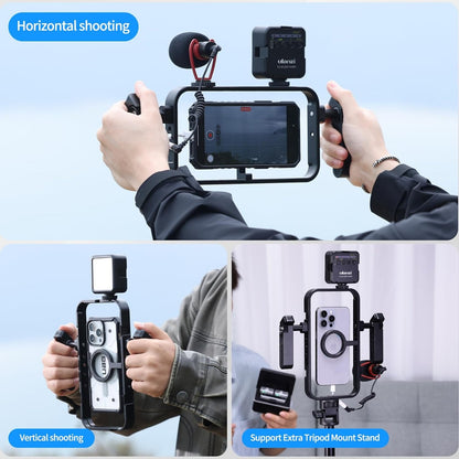 Ulanzi MG-001 Magnetic Smartphone Case Kit Rig with MagSafe, Dual Grips and Multiple Mounting Threaded Holes for iPhone and Android | C001