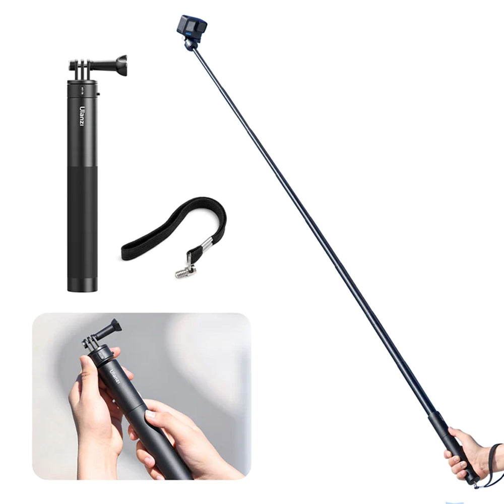 Ulanzi Go-Quick II Aluminum Magnetic Quick Release Extension Selfie Stick Tripod with GoPro Adapter, 25cm to 155cm 8-Section  Adjustable Length, Twist-and-Lock System for Smartphone Clip, Panoramic and Action Cameras | C017GBB1