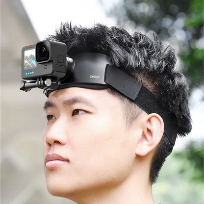 [CLEARANCE] Ulanzi CM027 Go-Quick II Head Strap Mount 50-70cm with 1/4" screw & Cold Shoe Mount, Fast Switching Vertical and Horizontal Modes for GoPro and Phone