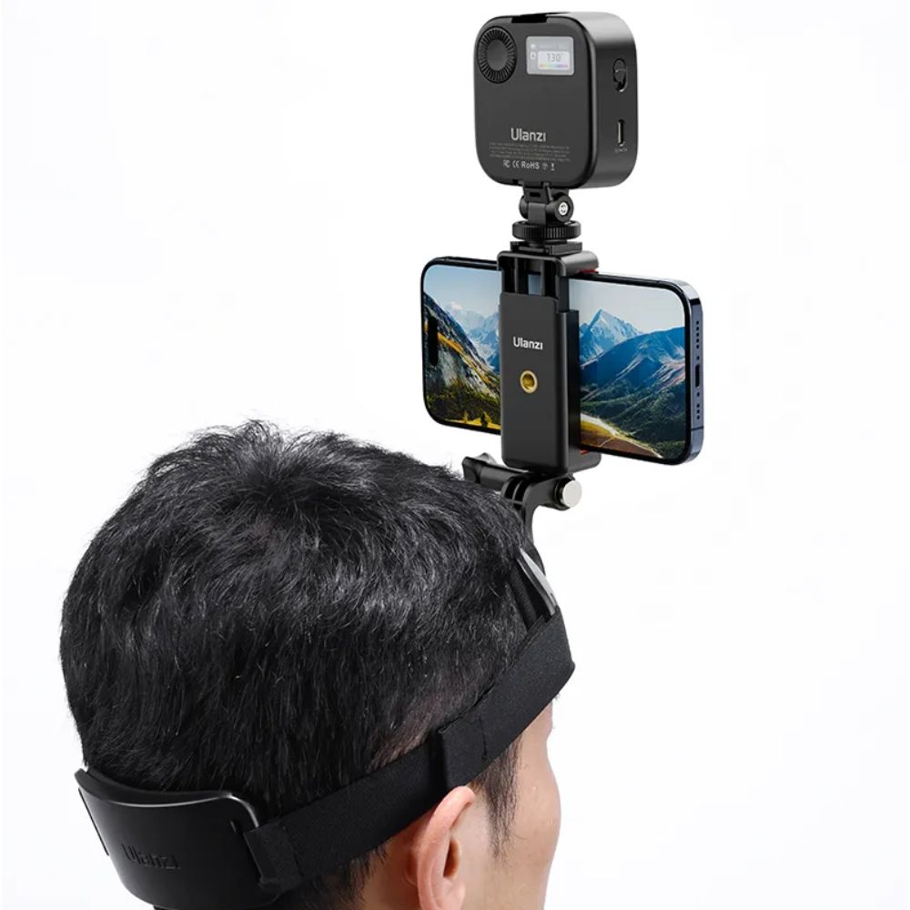 Ulanzi CM027 Go-Quick II Head Strap Mount 50-70cm with 1/4" screw & Cold Shoe Mount, Fast Switching Vertical and Horizontal Modes for GoPro and Phone