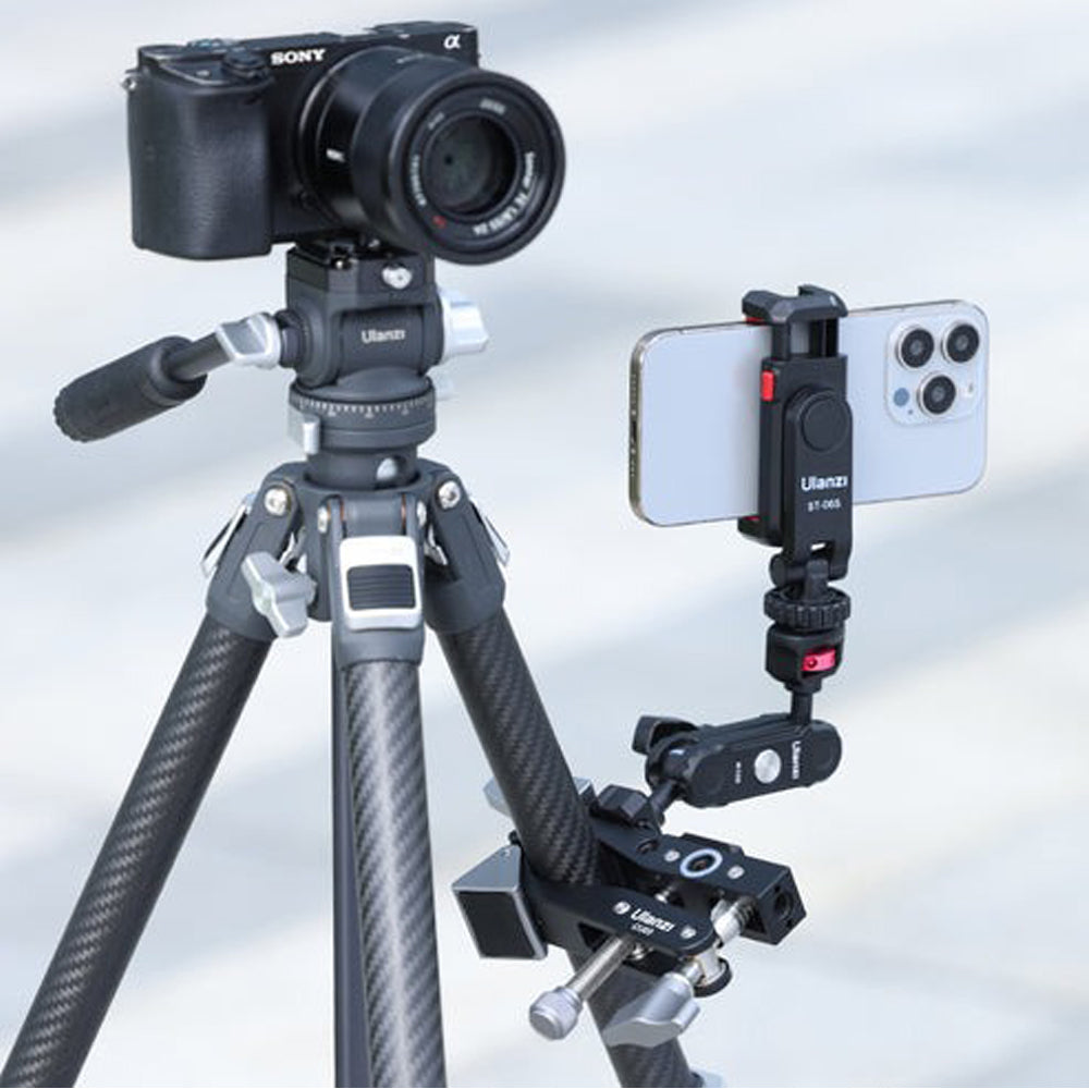 Ulanzi CU03 Super Clamp with Arca-Type Quick Release Plate, 3kg Maximum Load Capacity, Dual Panoramic Ball Heads, Adjustable Clamping Design for Round & Flat Surface, and NATO Rail Interface for Camera, Video Light, Microphone, and Monitor