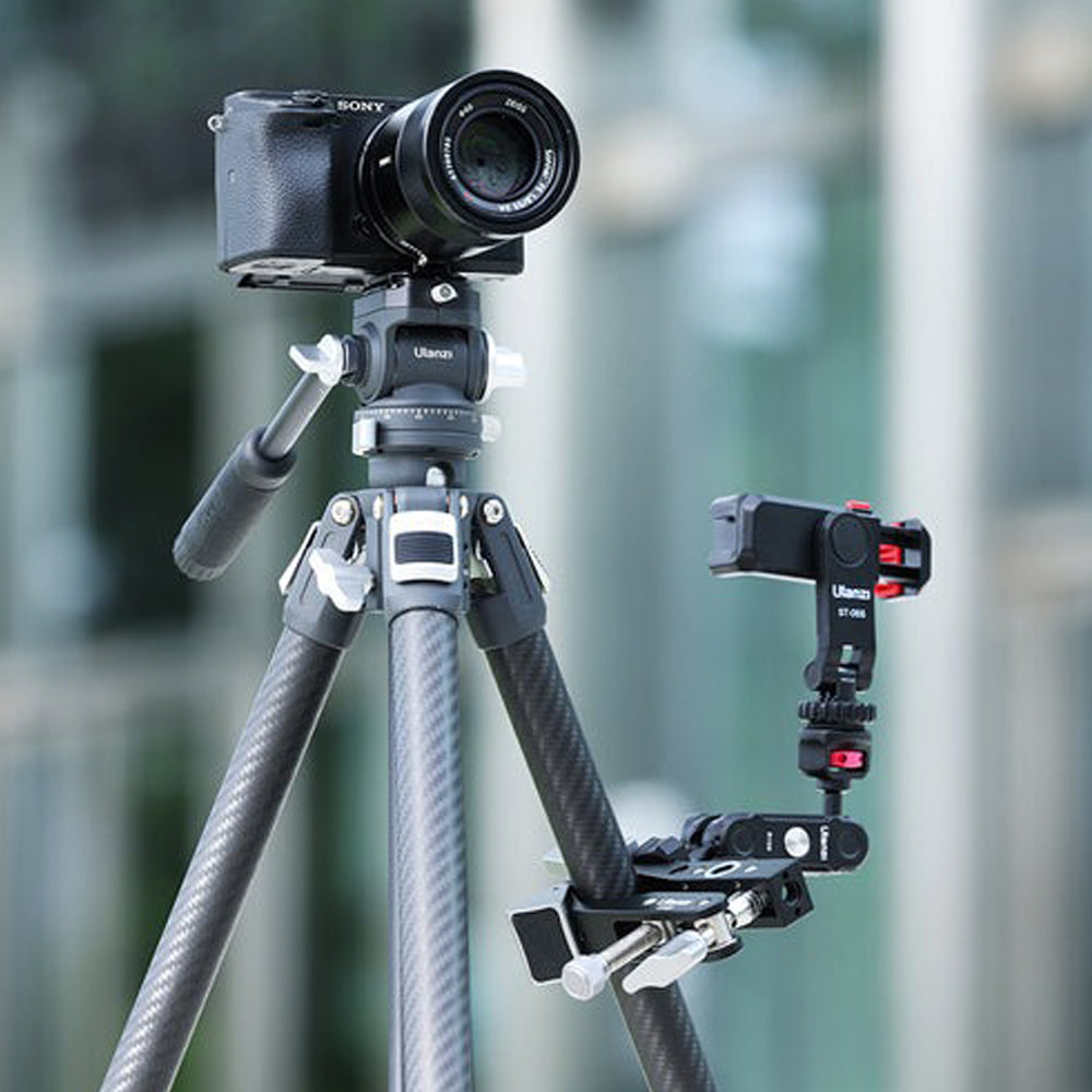 Ulanzi CU03 Super Clamp with Arca-Type Quick Release Plate, 3kg Maximum Load Capacity, Dual Panoramic Ball Heads, Adjustable Clamping Design for Round & Flat Surface, and NATO Rail Interface for Camera, Video Light, Microphone, and Monitor