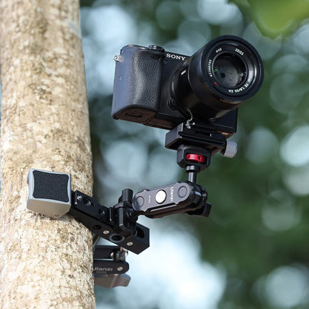 Ulanzi CU03 Super Clamp with Arca-Type Quick Release Plate, 3kg Maximum Load Capacity, Dual Panoramic Ball Heads, Adjustable Clamping Design for Round & Flat Surface, and NATO Rail Interface for Camera, Video Light, Microphone, and Monitor