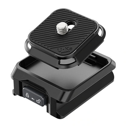 Ulanzi Uka Quick Release Camera Kit for DJI RS 2/3/4 Gimbal Stabilizer with Non-Slip Metal Plate, Safety Lock System and F38 QR Plate Arca-Swiss Compatible - Black, Silver | C028 C061