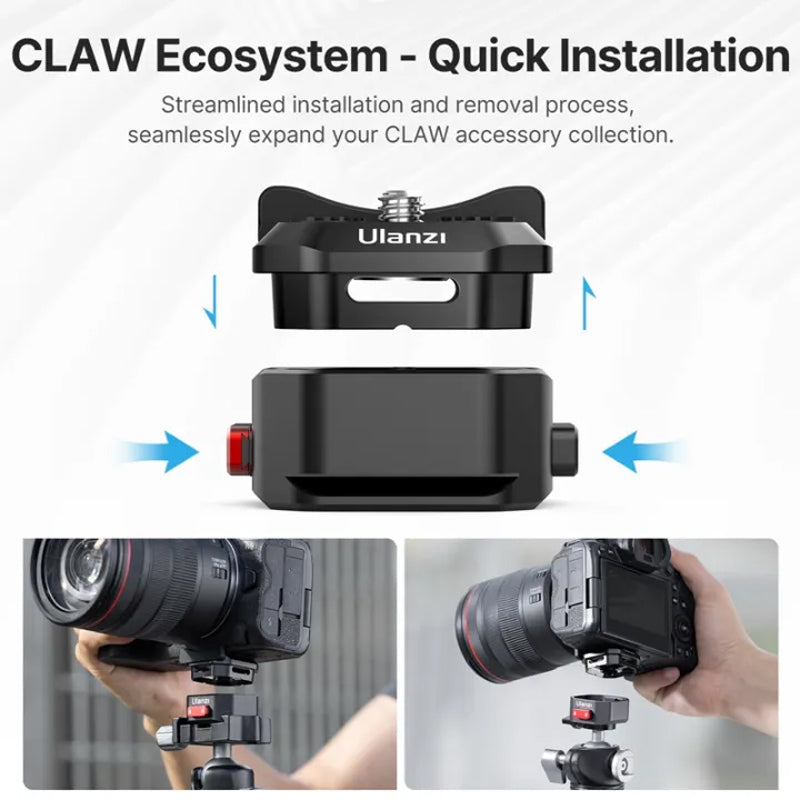 Ulanzi CA28 Anti-Deflection Claw Quick Release Plate Mount Adapter with Silicone Edge Guard for Tripod, Monopod, DSLR, SLR, Mirrorless Cameras | C054GBB1