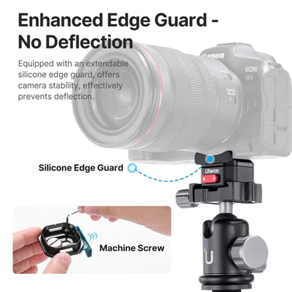 [CLEARANCE] Ulanzi CA28 Anti-Deflection Claw Quick Release Plate Mount Adapter with Silicone Edge Guard for Tripod, Monopod, DSLR, SLR, Mirrorless Cameras | C054GBB1