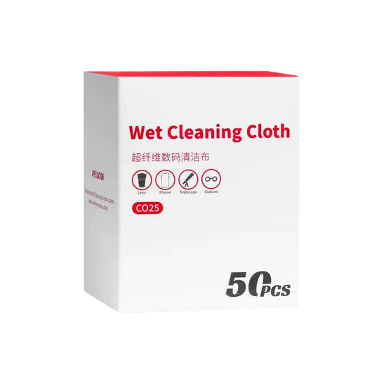 Ulanzi CO25 50 pcs High-Density Fiber Lens Wet Cleaning Cloth 10x10cm for Camera, Glasses, Phone, and Screens | C059GBB1