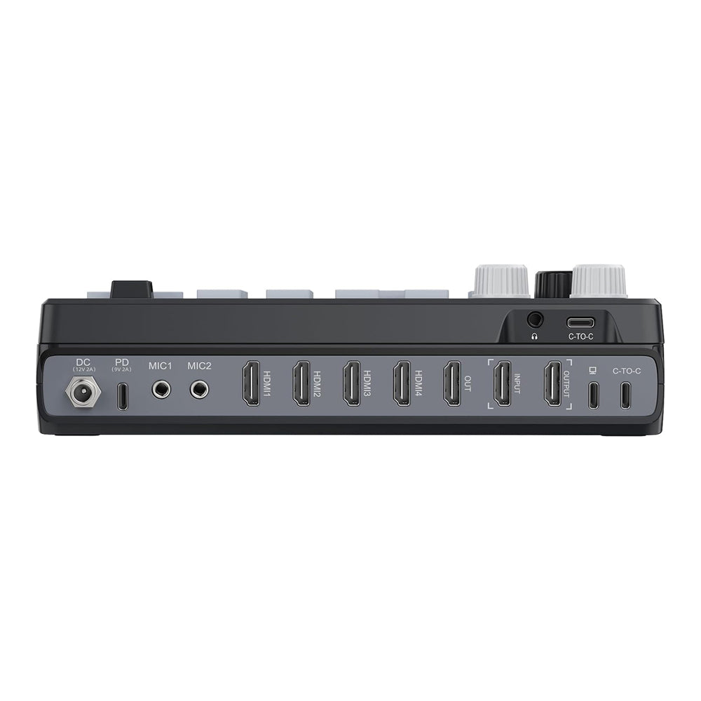 Ulanzi DD02 Video Switcher with 4K Input-Output Loop, 4-Channel Monitoring HDMI Ports for Cameras, Audio Interface and Controls, for Live Streaming, Broadcast, Podcasting, and Content Creation