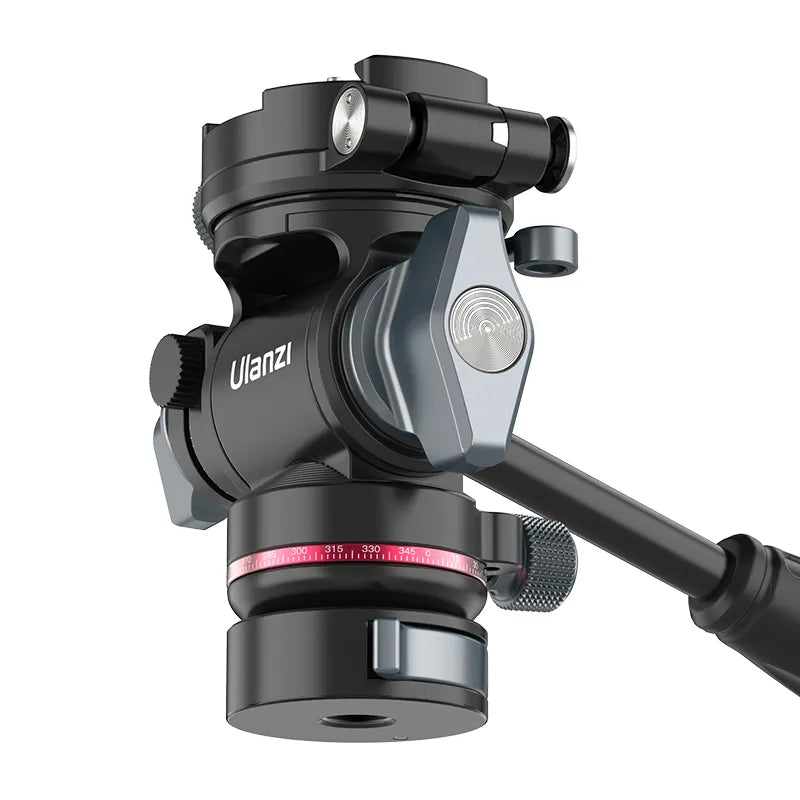 Ulanzi U-190 Pro Fluid Video Head for Tripods with Arca-Swiss Quick Release Camera Mount, Hydraulic Damping, Panoramic Base Plate, +90/-70° Tilt, and Horizontal/Vertical Angle Shooting | E009GBB1