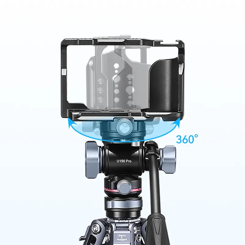 Ulanzi U-190 Pro Fluid Video Head for Tripods with Arca-Swiss Quick Release Camera Mount, Hydraulic Damping, Panoramic Base Plate, +90/-70° Tilt, and Horizontal/Vertical Angle Shooting | E009GBB1