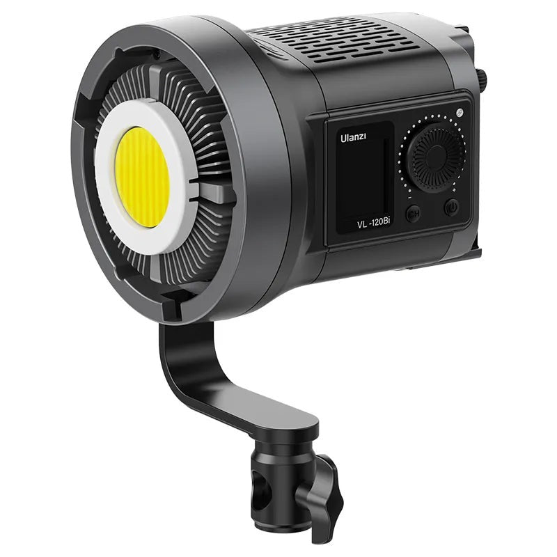 Ulanzi VL-200Bi 200W / VL-120Bi 120W Bi-Color LED Video Light 2700K-6500K CCT CRI 95+ with V-Mount Battery Plate, Bowens Accessory Mount, LCD Display, Built-In Dimming Control Knob, and 360° Rotate L-Stand for Studio Lighting Equipment