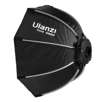 Ulanzi 60cm / 40cm Mini Bowens Mount Quick Release Octagol Softbox with Light Diffuser and Grid for Photography Studio Lighting Vlogging Live Streaming Video Content Creators