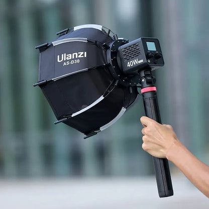 Ulanzi AS-D30 30cm Octagonal Softbox with Mini Bowens Mount Grid, Inner and Front Diffuser, Fabric Grid, Carrying Bag for LT028 40W And LT005 60W Video Light | L083GBB1