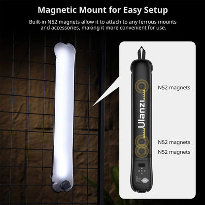 Ulanzi 12W / 20W Bi-Color | RGB Portable Video Light With 2700K to 6500K, Bi-8 Effect, RGB 20 Effects, High-Speed Cooling Fan Type-C Port