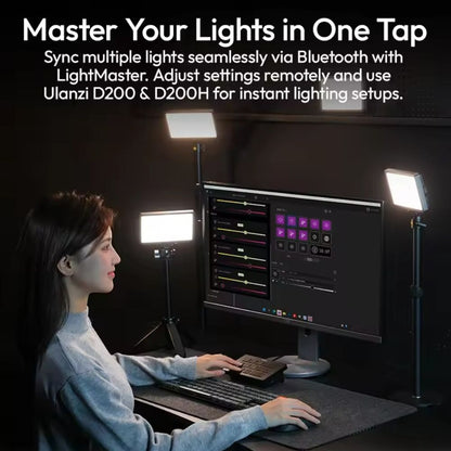 Ulanzi K6500 Magnetic LED Video Light Bi-Color with 1/4" ARRI Locating Mount, 2900K - 6500K, 8000mAh Battery, Stream Deck D200 Control for Live Streaming, Vlogging & Food Photography | L149