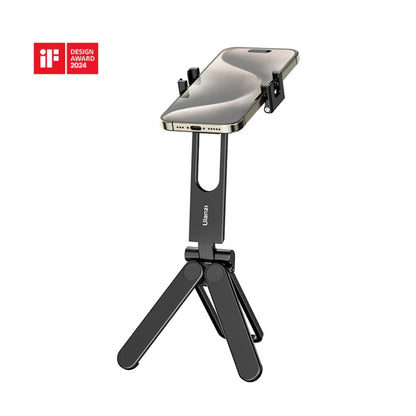 Ulanzi MA26 Foldable Pocket Phone Tripod Expand and Fold with 360 Rotatable, Dual Cold Shoe Mount for Vloging, Live Streaming