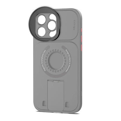 Ulanzi O-LOCK Case for iPhone 15 Pro / Pro Max - Magnetic Smartphone Case with Quick Release Locking Mount for O-LOCK Modules and Accessories, Built-In Phone Stand, TF/SIM Card and Ejector Pin Tray, and 52mm MagFilter Adapter (Optiol)