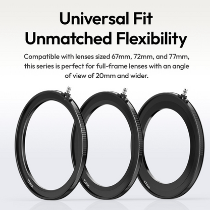 Ulanzi MF01 1/4 HD MRC / 67mm / 72mm / 77mm Magnetic Lens Filter Adapter Ring with Threaded Back Frame and Locking Knob, Sturdy Aluminum Material, Wide Compatibility Range for Camera Photo Video | F201 F202 F203 F205