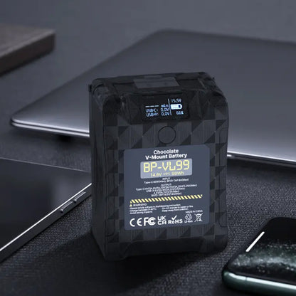 Ulanzi BP-VL99 26000mAh Portable V-Mount Battery with 65W Max PD Fast Charging, D-Tap and USB Type-C Ports, USB-A and AC Outputs with OLED Display and 8 Built-In Protection Mechanisms | P004CND1